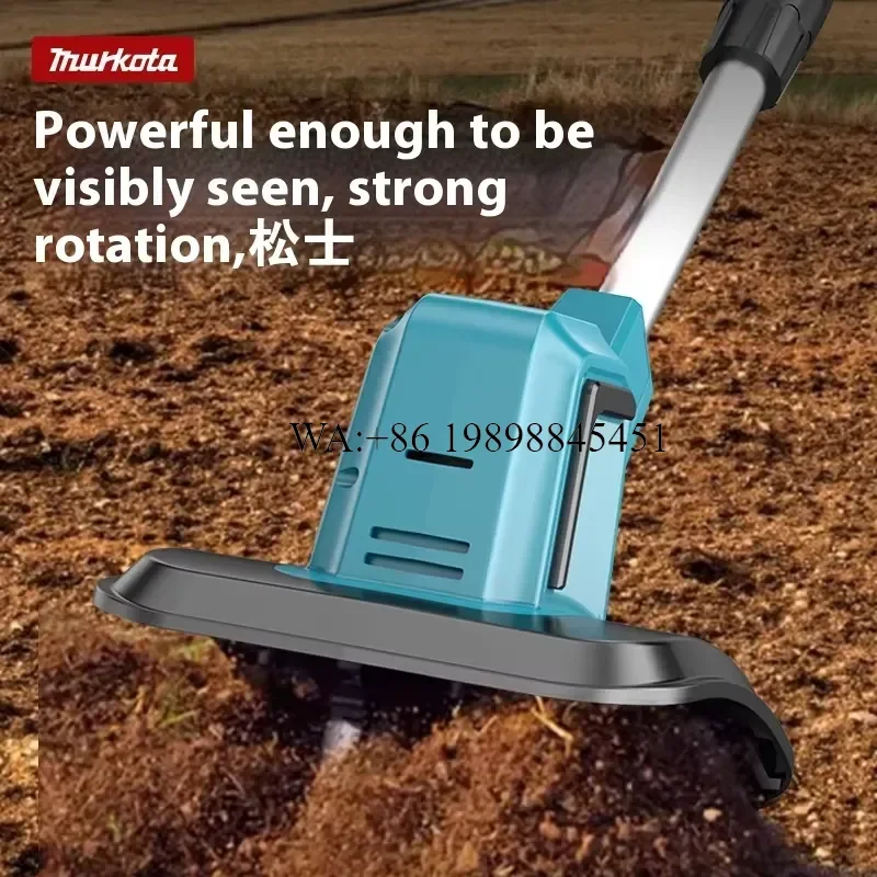 WMWMNU 21V Cordless Tiller Cultivator Lithium-Ion Battery Powered Mini Garden Hoe for Home Use Weeding and Soil