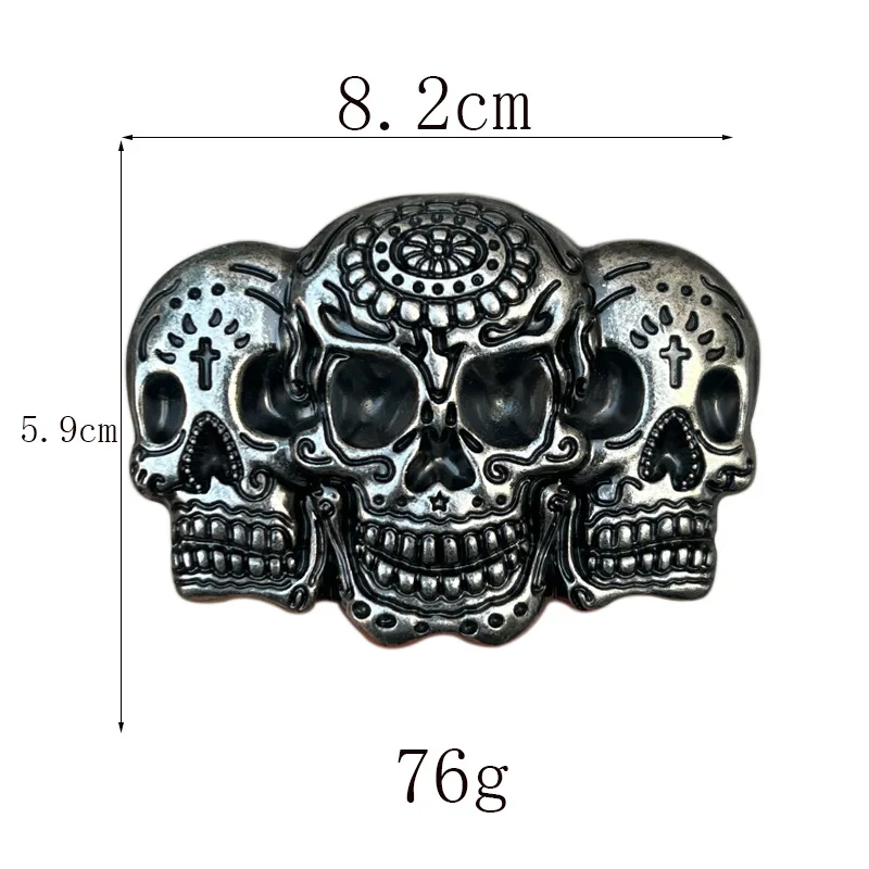 Hebilla de cinturón con calavera estilo occidental.