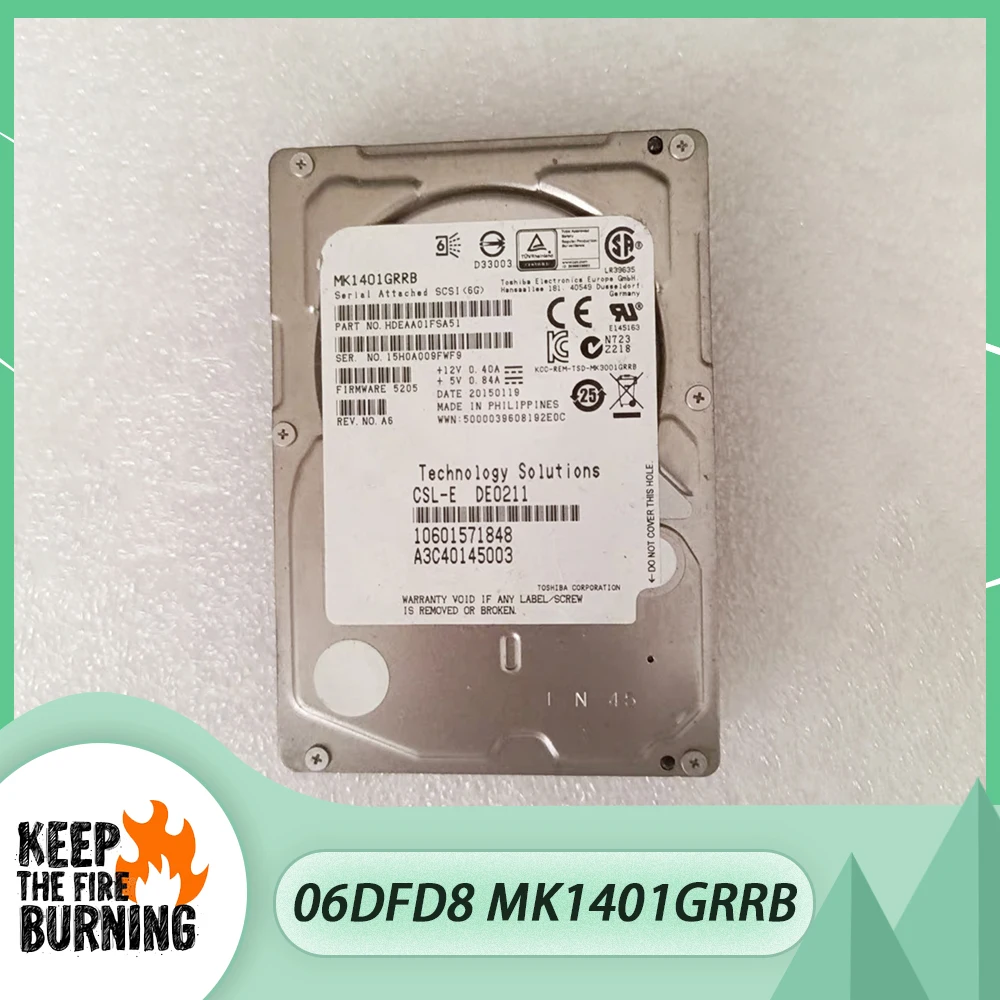 

For Dell Original HDD 06DFD8 MK1401GRRB 15K 146G 2.5'' SAS Server Hard Drive