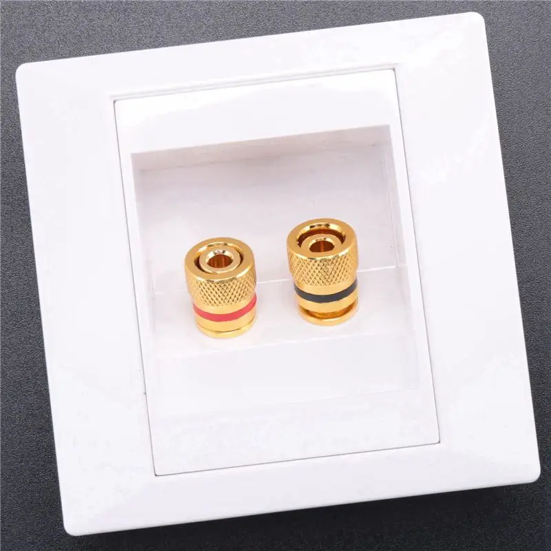 AT29-4X Wall Socket Connection Port With 2 Jack Speaker White