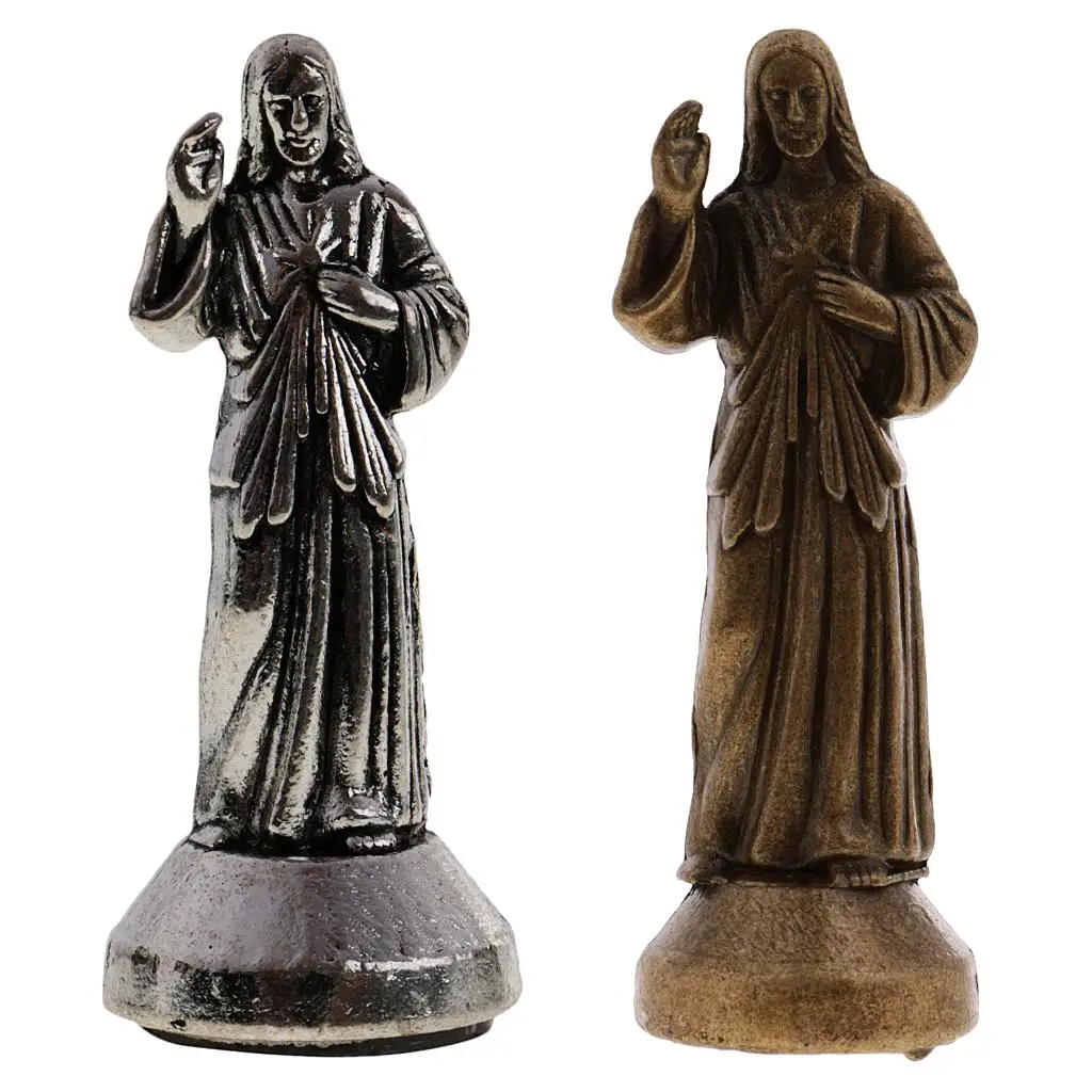 Holy Religious Statue Jesus Alloy Figurine Divine Mercy Ornaments Mini Jesus Figure Holy Religious Figurine Jesus Figurine