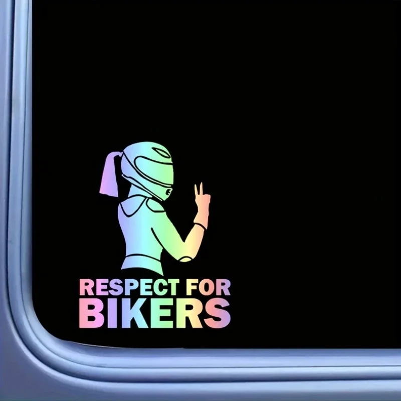 Lady Rider Respect Sticker 12x15cm Motorcycle Vinyl Decal Helmet Truck Bike Enthusiast Waterproof Decoration