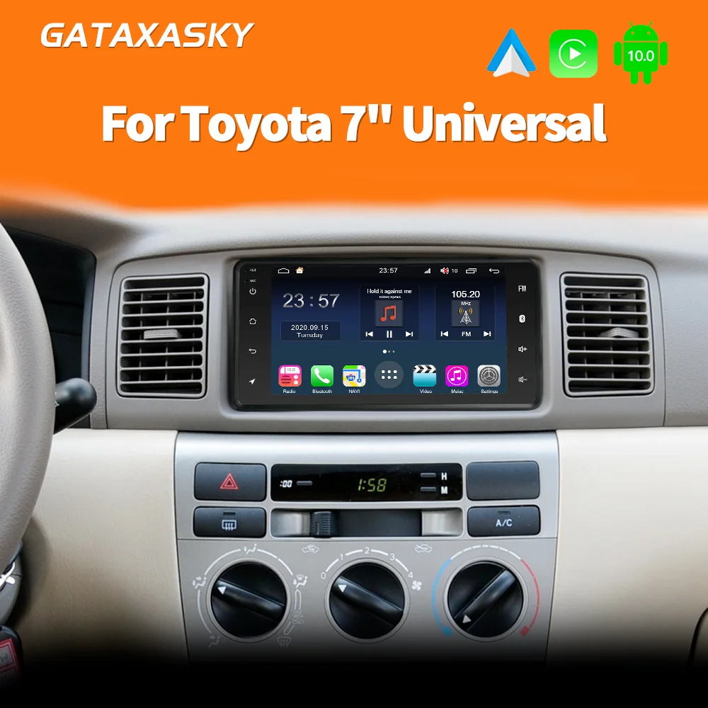 GATAXASKY Raido Stereo Car android 10 Multimedia Player For toyota vios crown camry hiace corolla rav4 autoraido carplay gps DVD