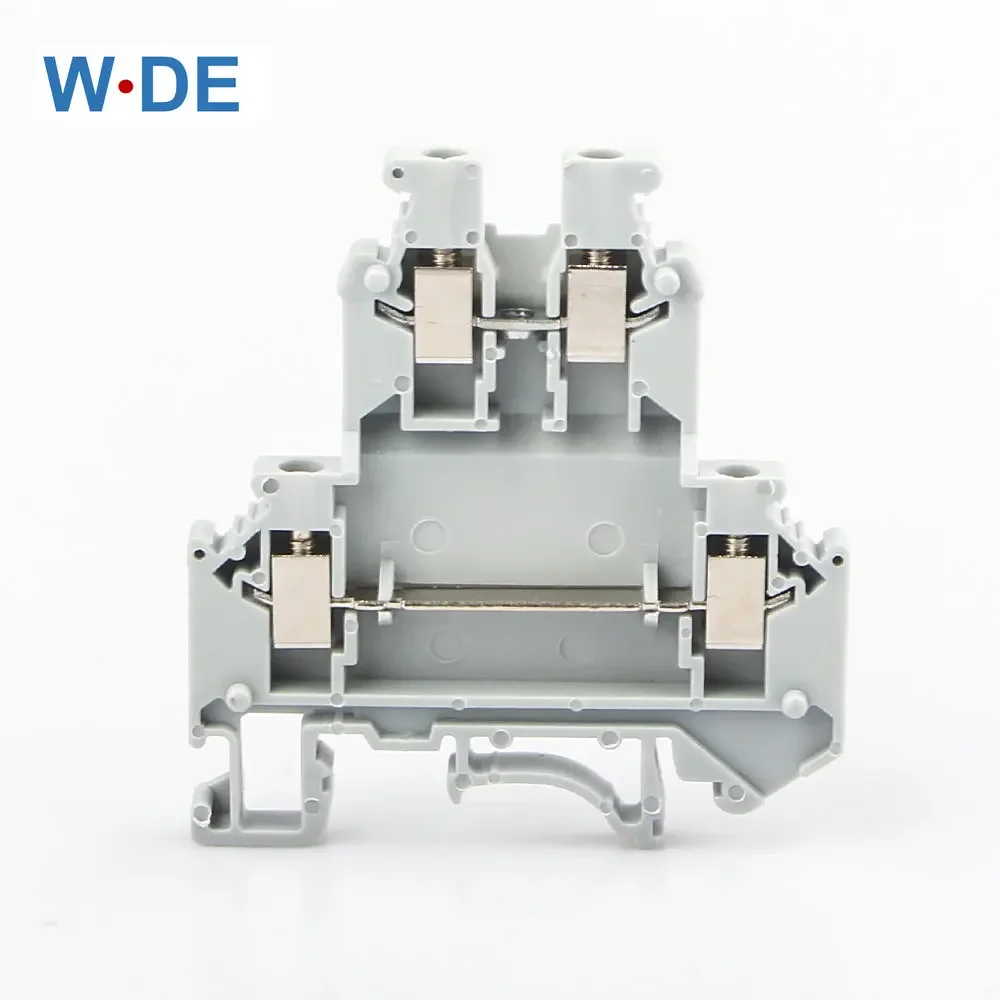 Din Rail Terminal Block UKK-3 Din Rail Mount Screw Connection Electrical Double Levels Wire Conductor 10pcs Distribution Block