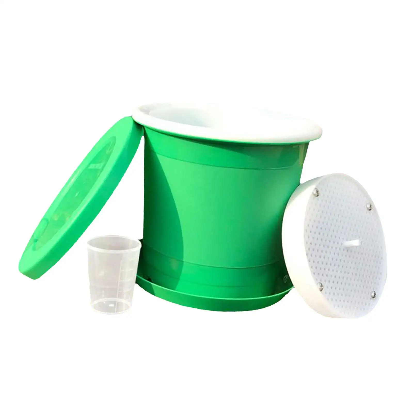 Double Layer Hydroponic Sprouting Container with Mineral Filter Plate for Thicker Faster Sprout Growth