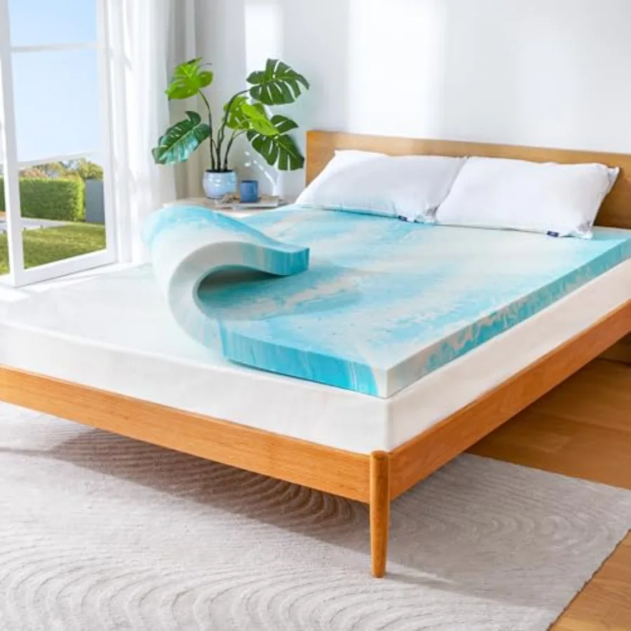

Marsail Mattress Topper Gel Memory Foam Bed Topper for Size Bed Soft for Sleeper Sofa RV Camper Made with CertiPUR-US® Certifie