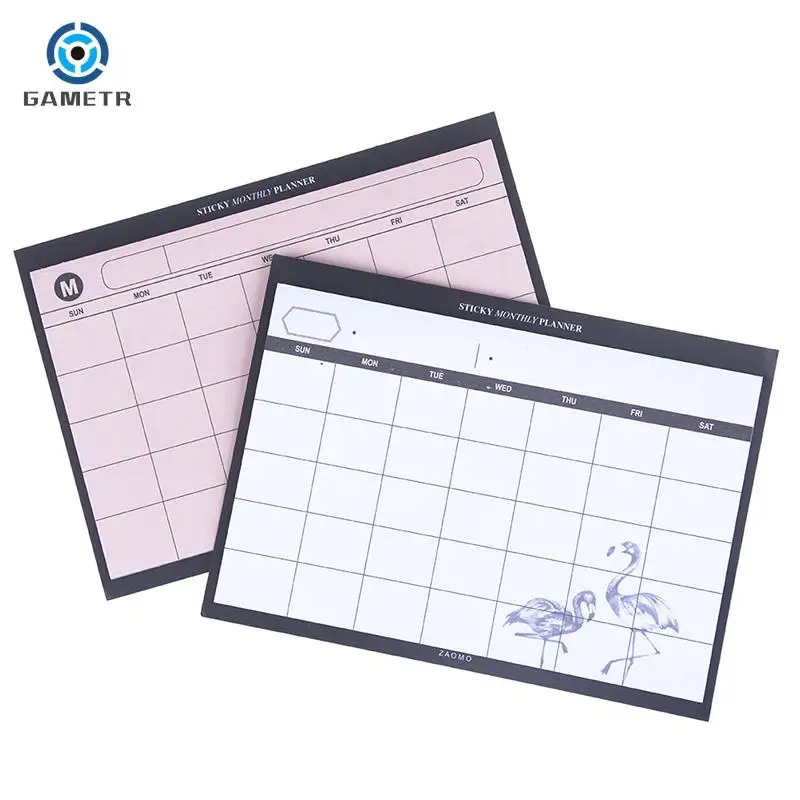 1pc Desktop Schedule Planner Monthly Plan Kawaii Mini Notebooks Office Supplies Work Efficiency Summary Organizer