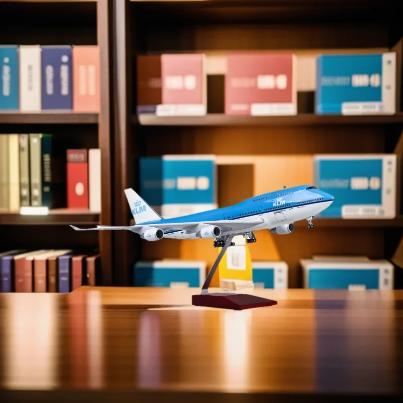 

747 KLM Airplane Model Kits 47CM B747 Diecast Metal Model Plane Toy for Adult (with Stand) Airlines Model for Aviation Enthusias