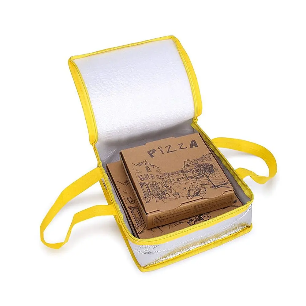 Folding Food Thermal Delivery Carrier Pizza Delivery Bag Ice Pack Cooler Bag Insulation Bag