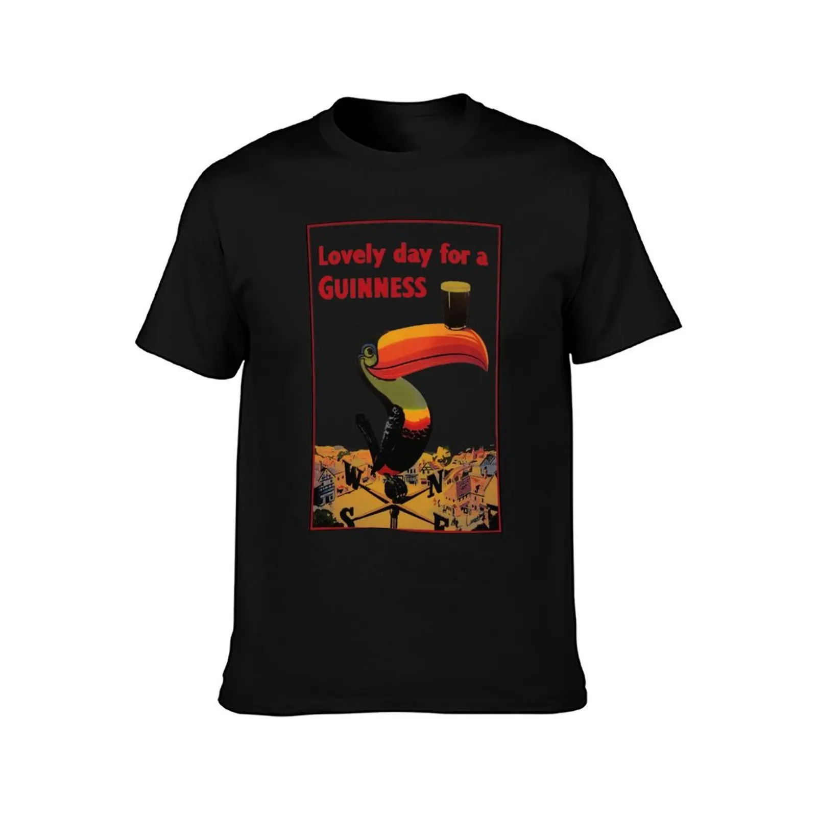 Lovely Day for A Guinness Letter T-Shirt sports fans blanks big and tall t shirts for men