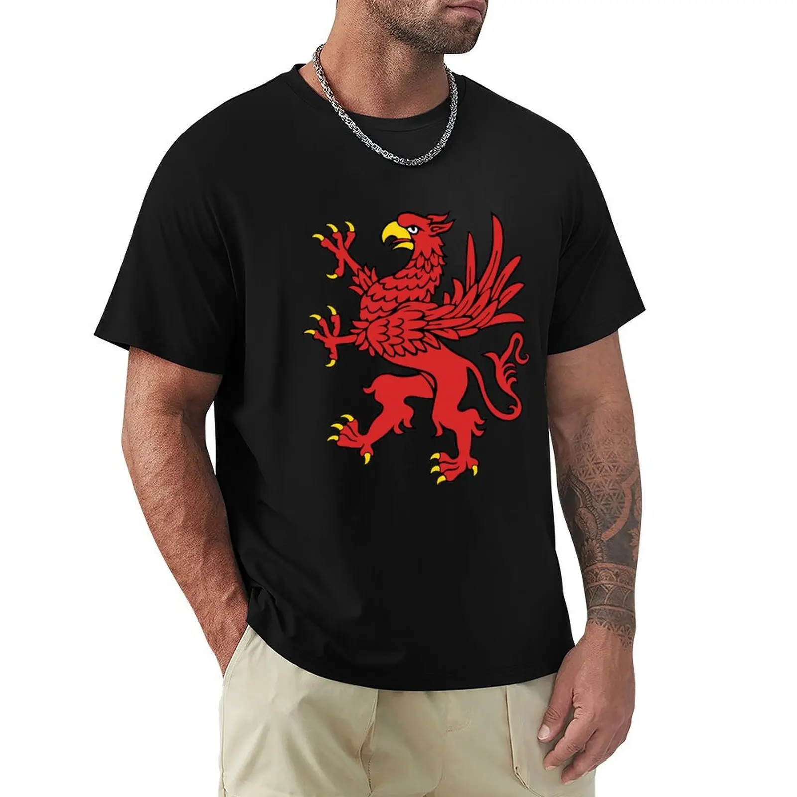 Griffin Mythological Creature T-Shirt Big and Tall Basic Tee Shirt