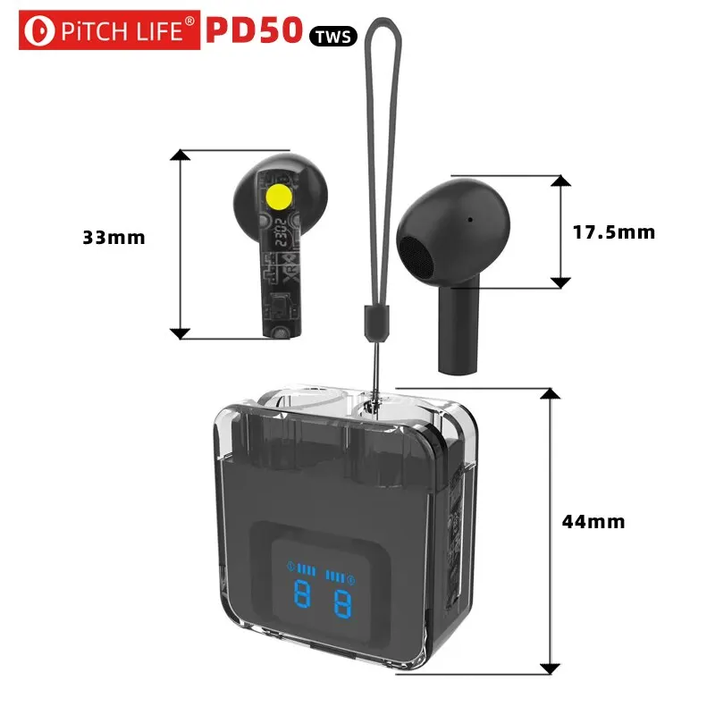 Pitchlife-pd50, OWS, Bluetooth 5.4 fones bezdrátový náhlavní in.ear stereo rámus redukce sportovní náhlavní s mikrofon, hifi, audio