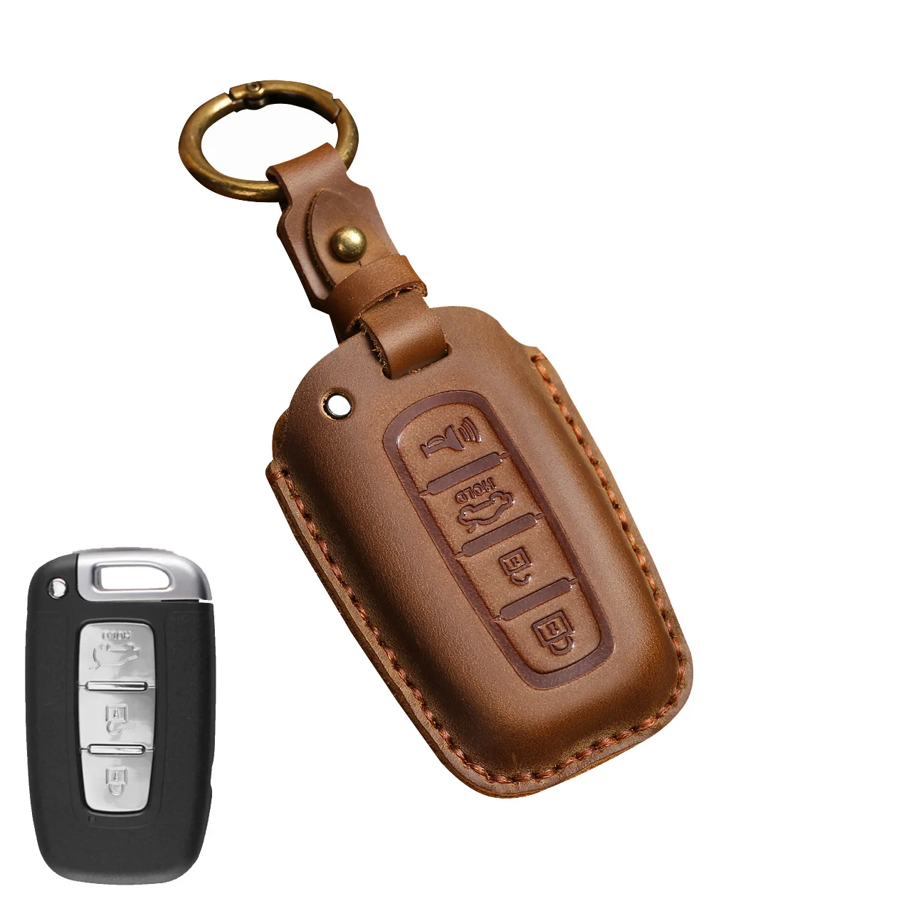 Leather Shell For KIA Rio Rio5 Sportage Ceed Cerato K3 KX3 K4 K5 Sorento Optima Picanto Car Remote Smart Key Case Cover