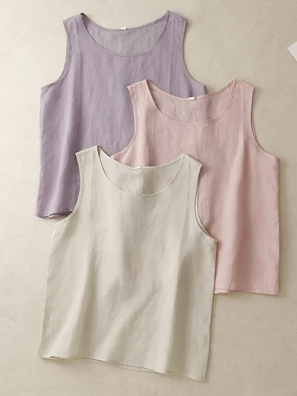 

Retro Straight Cut Breathable Cool Inner Wear Sleeveless Vest Strap Base Shirt Korean Style Summer Top for plus Size Women