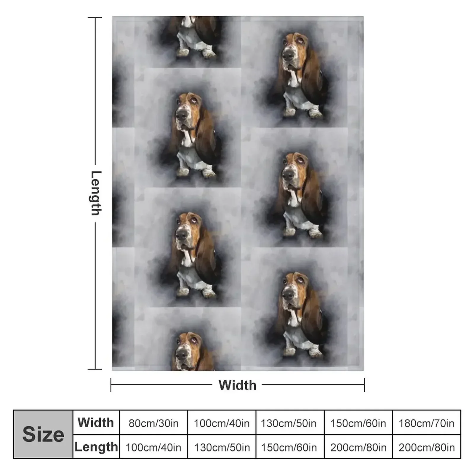 Basset Throw Blanket couch cozy soft plush fuzzy picnic outdoor blanket
