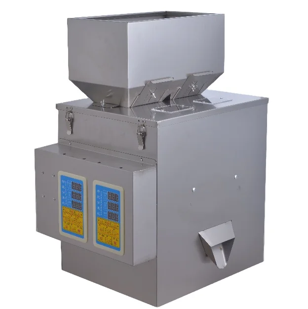 

High Accuracy Stainless Steel 2 Heads 100-200g Grape Nuts Goji Berries Semi Automatic Powder Filling Machine