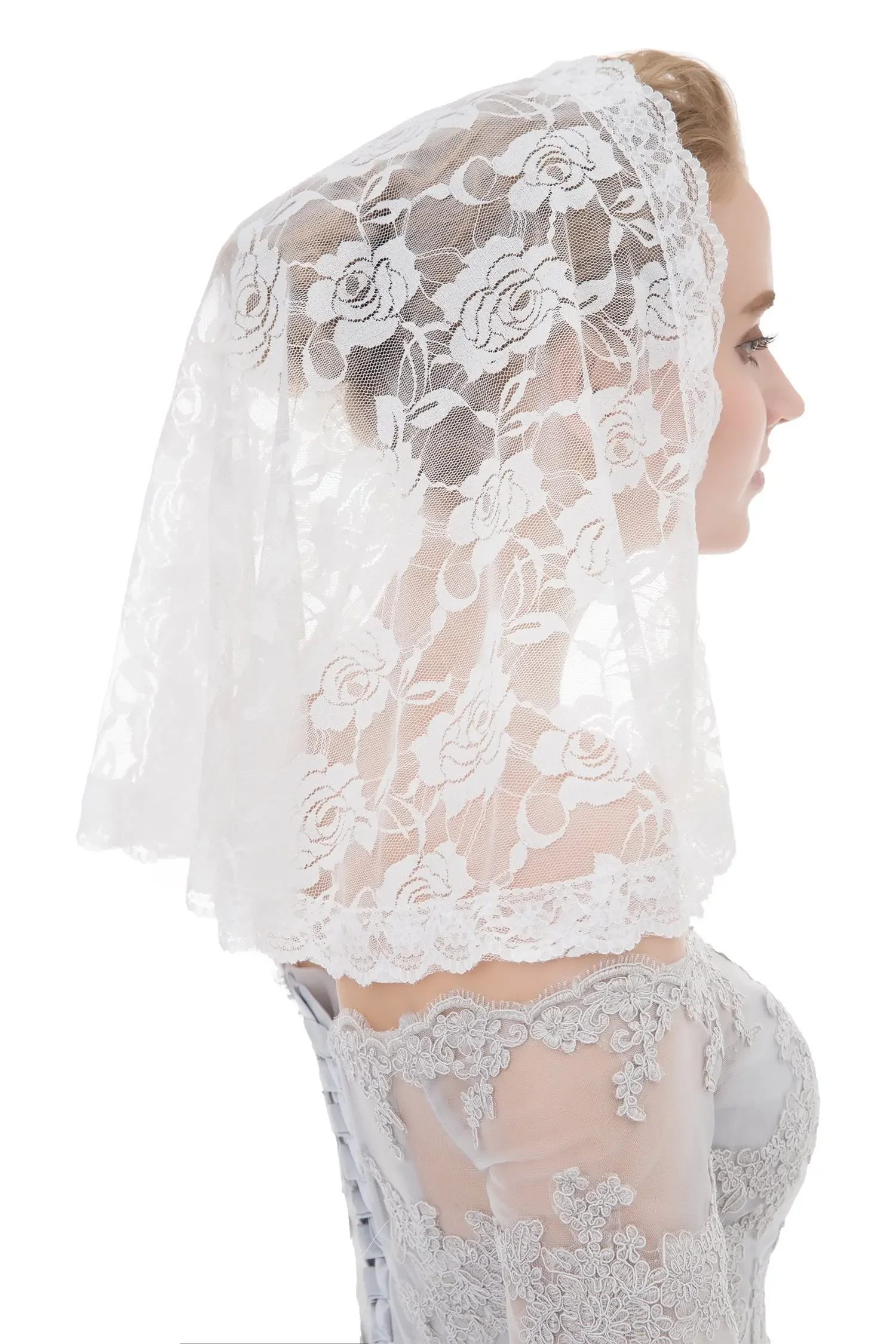 

Veil Lace Mantilla Catholic Church Chapel Head Covering Latin Mass Bride