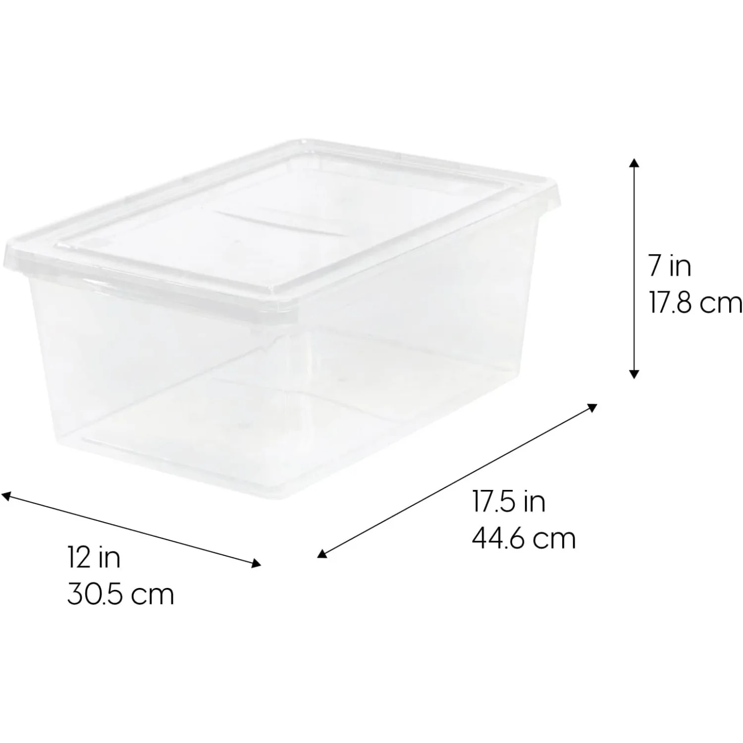 17 Qt Clear Storage Box, BPA-Free Plastic Stackable Bin with Lid, Containers to Organize Shoes and Closet Shelves, 12 Pack