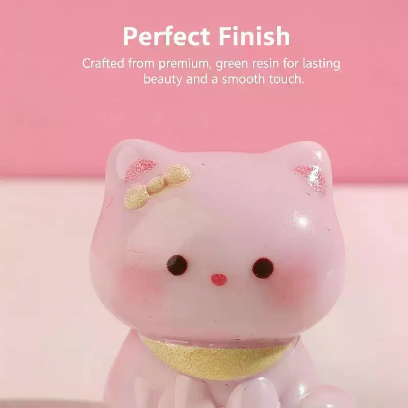 6Pcs Mini Cat Figurines Tiny Resin Crafts Ornaments for Fairy Garden Micro Landscape DIY Desk Decor Gifts