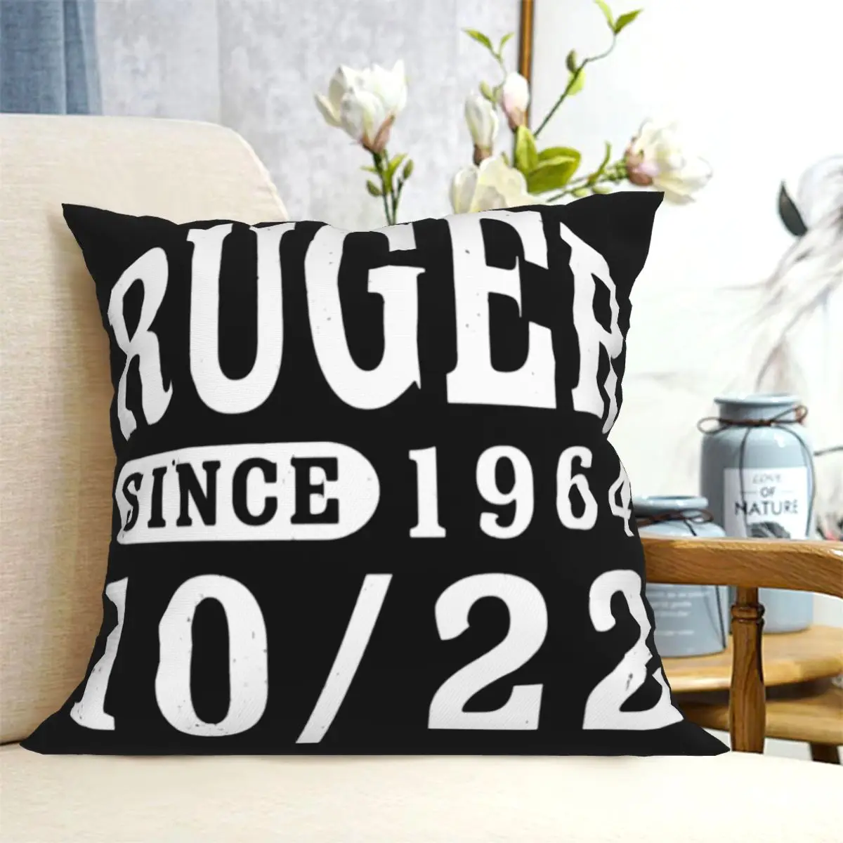 Gun Ruger 10 22 22 Lr Cushion Pillow Cover Children Living Room Vintage Sofa Pillow Decoration Home Customizable