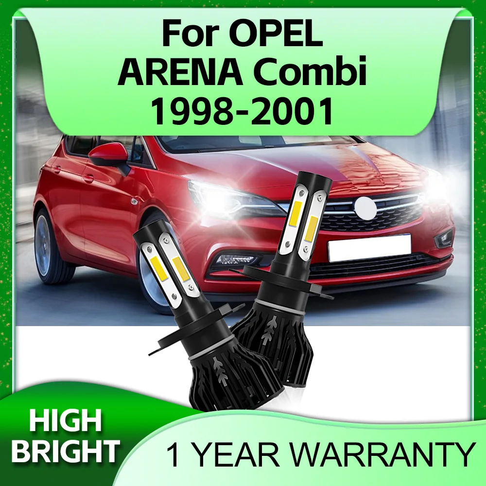 

2Pcs High Bright Led Car Headlight H4 Bulbs 180W 4Side Chip Auto Lamp 6000K For OPEL ARENA Combi 1998 1999 2000 2001