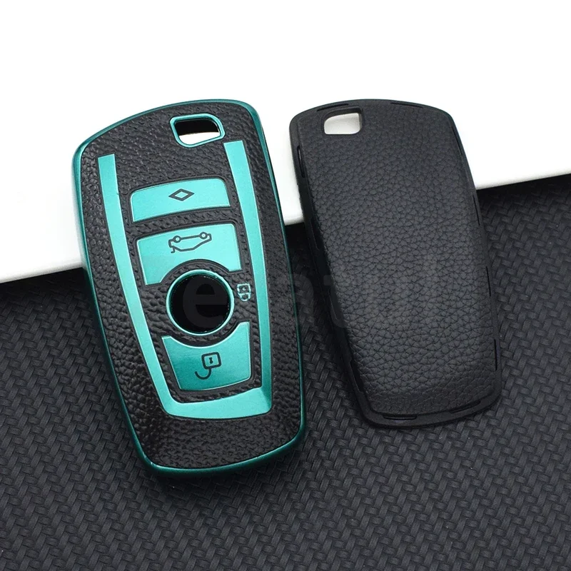 ل BMW F20 F30 G20 F31 F34 F10 G30 F11 X3 F25 X4 I3 M3 M4 1 3 5 سلسلة بولي Leather الجلود حامل مفتاح السيارة غطاء قذيفة فوب بدون مفتاح