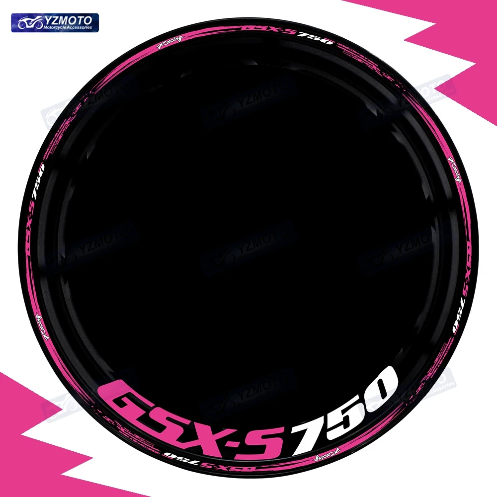 Motorrad 17 Zoll Vorder- und Hinterradaufkleber Nabenaufkleber Reflektierende wasserdichte dekorative Felgenaufkleber für GSX-S750 GSX S 750