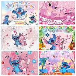 Cartoon Lilo & Stitch Them Backdrop Banner Baby Shower Children's Birthday Party Decoration Photography Background Photo Studio