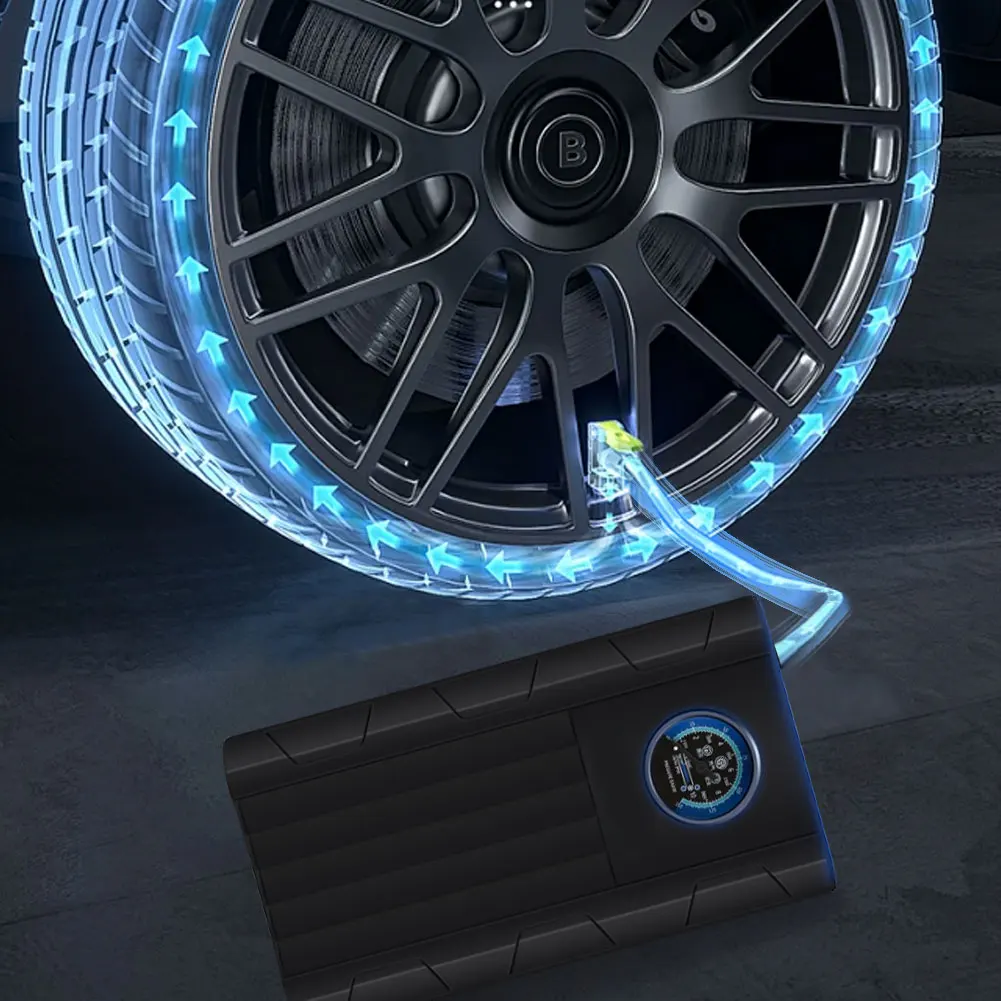 مضخة هواء لإطارات السيارة الذكية 12 فولت تضخيم بسرعة منفاخ إطارات كهربائي عالي الدقة ضاغط هواء للسيارة لإطارات دراجة السيارة