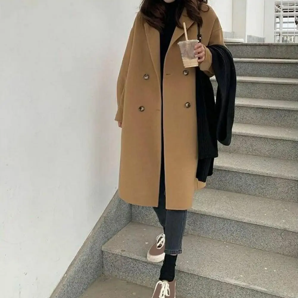 Frauen Fashion Solid Offenen Stich Lange Trenchcoats Vintage V-ausschnitt Volle Ärmel Weibliche Chic Dame Outfits Pendeln Dating Mantel