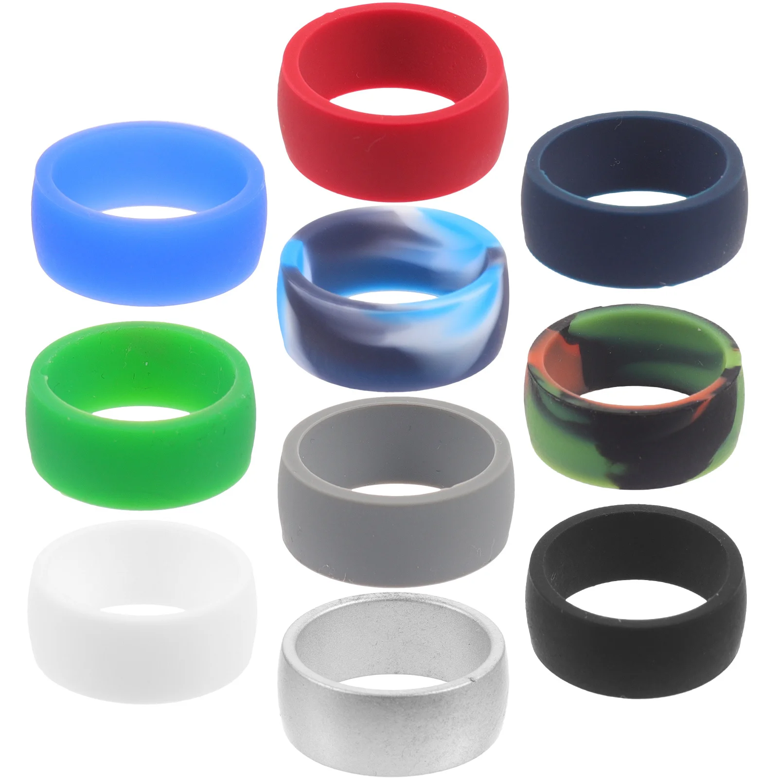 10pcs Silicone Rings Skin-Friendly Flexible Ergonomic Design Smooth For Sports Fitness Gym Outdoor Activities Men Women Colored - Image 2