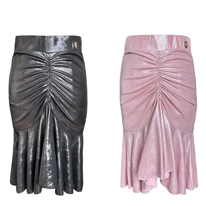 

2025 New Latin Dance Skirts For Women Sexy Hip Hugging Skirt Adult Practice Clothes Chacha Rumba Tango Latin Skirts DQS20040