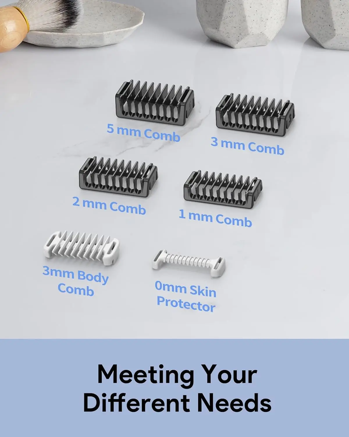 Guide Guards Set - 1/2/3/5mm Comb Attachments, Skin & Body Combs, with a Hard Case - Compatible with Onebalde QP2834/QP2520/30