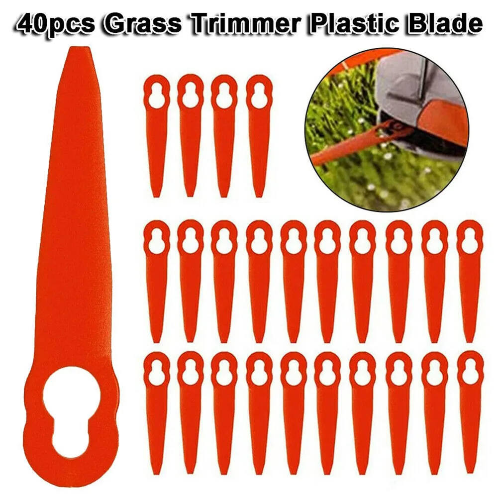 

Brand New Practical Plastic Blades Set Grass Grass Trimmer Plastic Replace Trimmer 40PCS 40pcs/Set 83MM Length