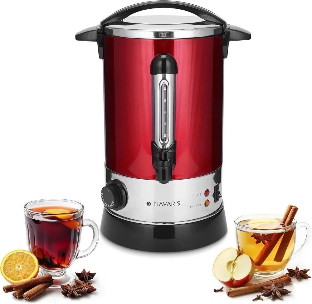 Hervidor de Agua Eléctrico Navaris de 6.8L con Grifo - Dispensador de Bebidas Calientes con Termostato - Olla Eléctrica para Té y Café