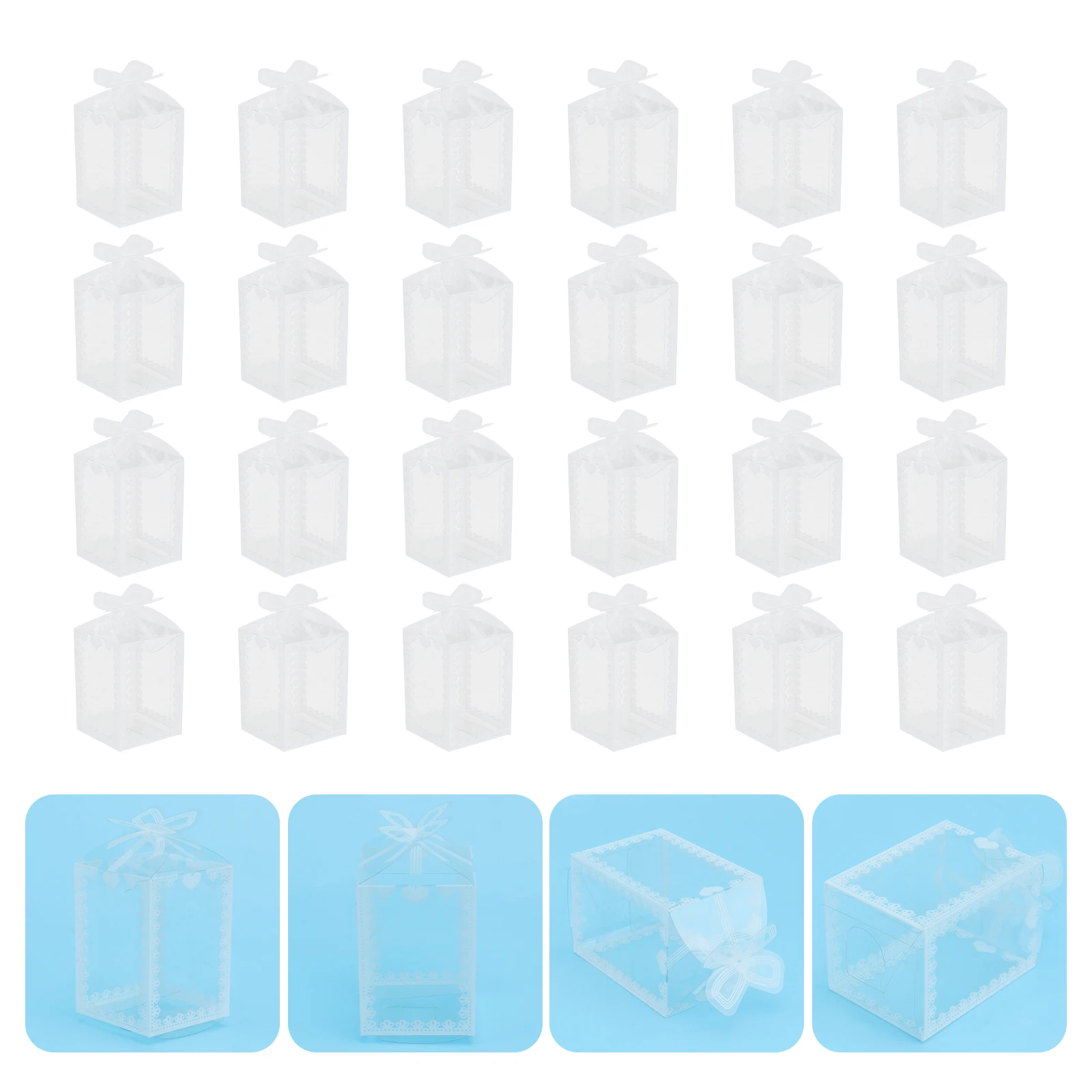 

50pcs Food Packaging Box Plastic Candy Boxes Lids Storage Container Party Gift Wrapping Present Box Ideal Chocolate Safe
