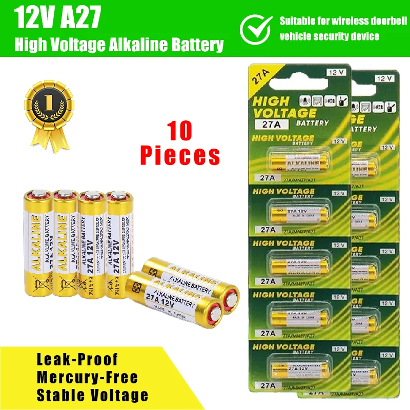 

10pcs alkaline battery 12V A27 27A G27A MN27 MS27GP27A L828 K27A VR27 R27A for remote control game board flashlight doorbell toy