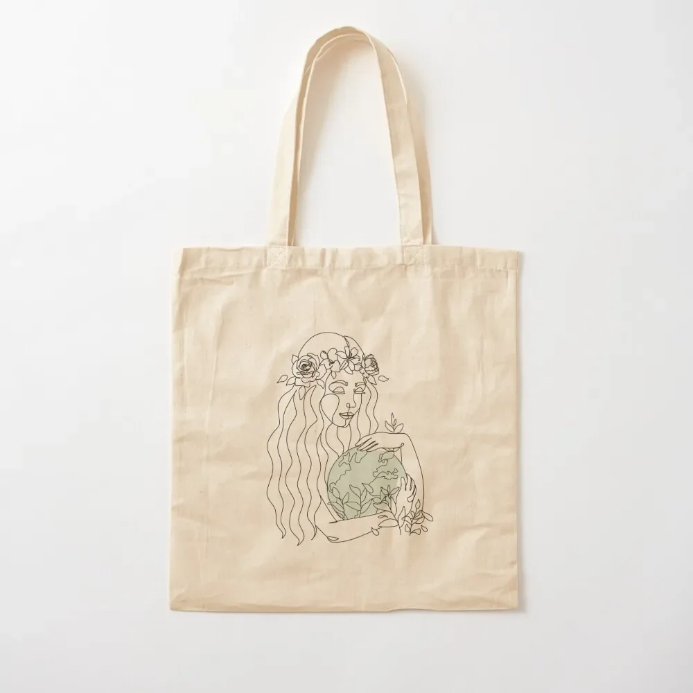 

Mother Earth Nature Drawing Tote Bag Women's shopping bag reusable grocery bags sac pour femme Candy bags Tote Bag