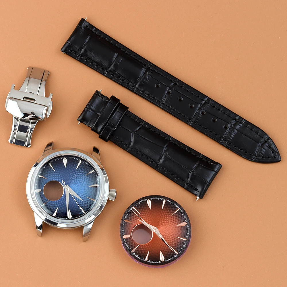 

40mm Watch Case 35mm Dial Hands Fit Cocktail NH38 Automatic Movement Transparent Back cover 316L Stainless Steel Silver Case