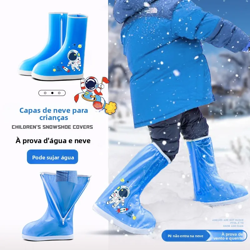 子供用防雪靴カバー-防水-滑り止め-耐摩耗性-学校専用-レインブーツ-雪遊び用フットカバー