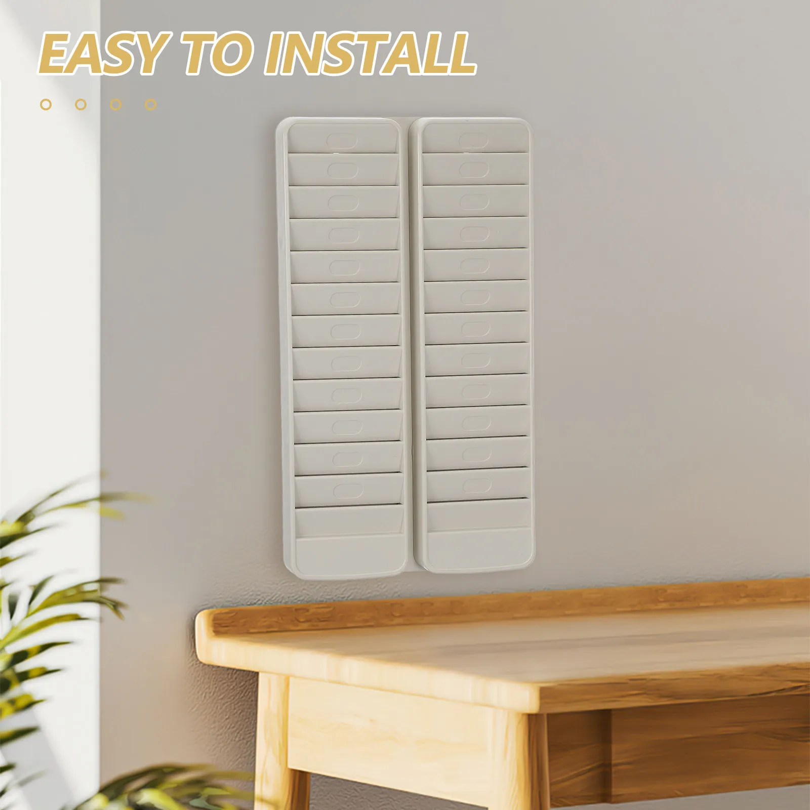 24 Slot Wall Card Organizer Plastic Time Card Holder Wall Mounted Rack for Attendance Payroll Key Cards Office Factory