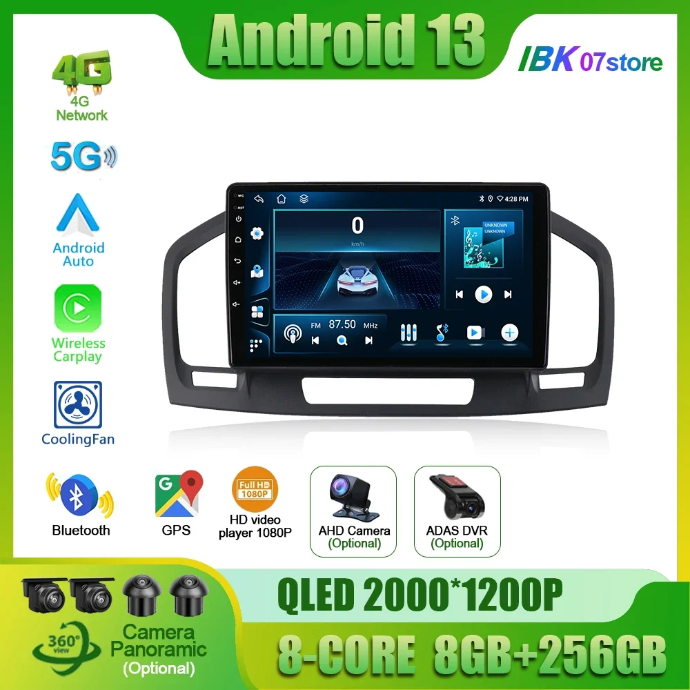 

Автомобильный Android для Buick Regal Opel Insignes 2009-2013, радио, стерео головное устройство, мультимедийный плеер, 4G, GPS-навигация, BT CarPlay, экран