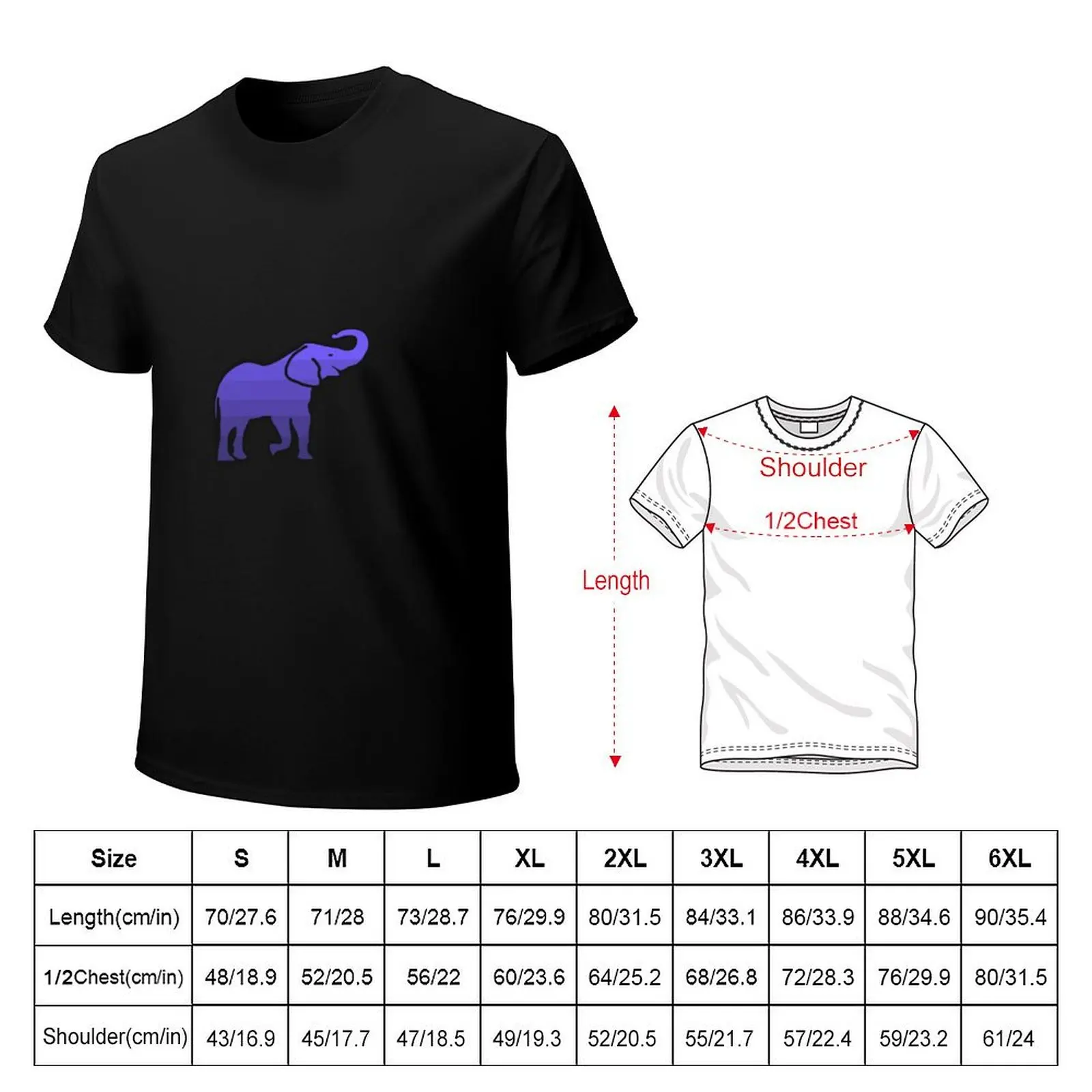 Purple ombré elephant T-Shirt rapper graphic tees vintage anime shirt oversizeds mens champion t shirts