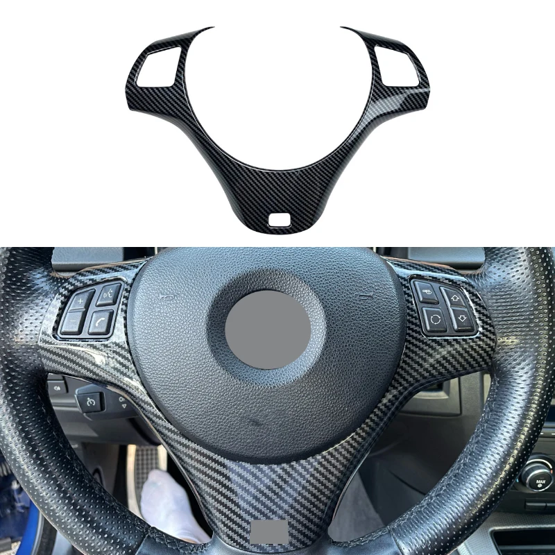 

For BMW 3 Series E90 E91 E92 E93 Carbon Fiber Car Steering Wheel Decorative Frame Moulding Sticker Strip Trim Cover 2005-2012