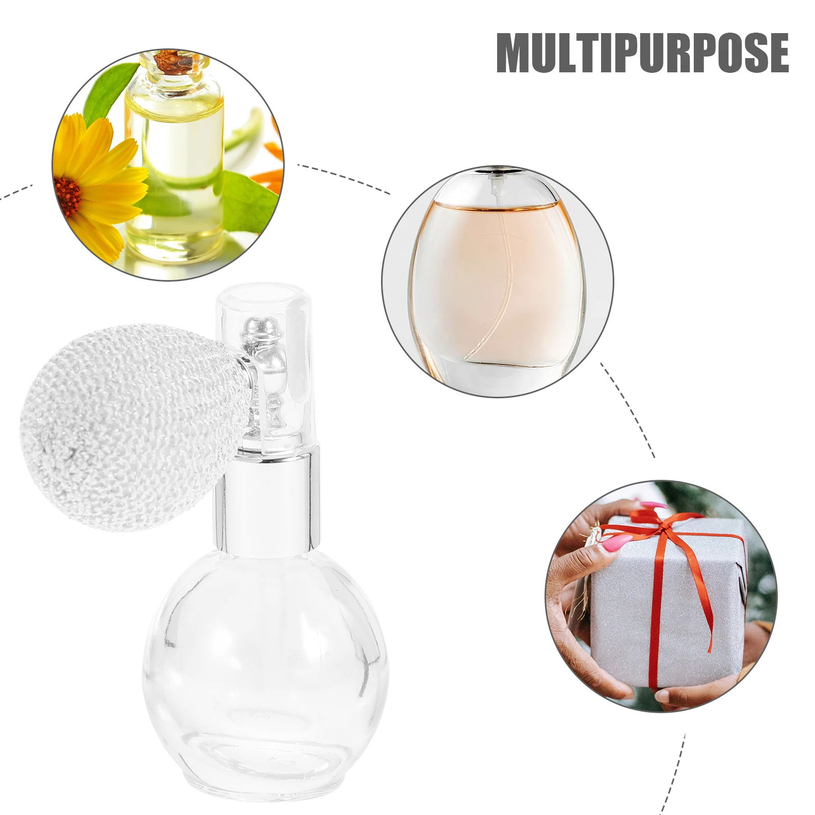 

10ml Glass Perfume Atomizer Refillable Bottles Transparent Body Good Mood Daily Use Travel Perfume Atomizers Powder Container