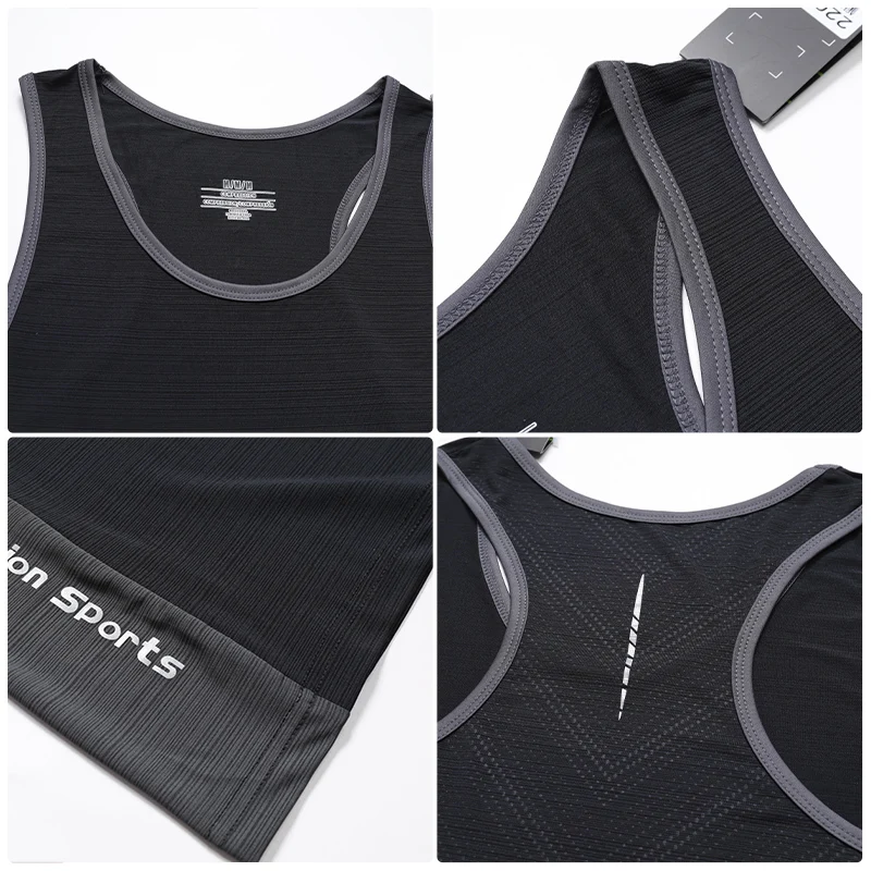 Running Shirt Sweatshirt Men's Sports Vest Shirts Tops Tees Undershirt Gym Marathon Singlet Fitness Wear Sleeveless T-shirts