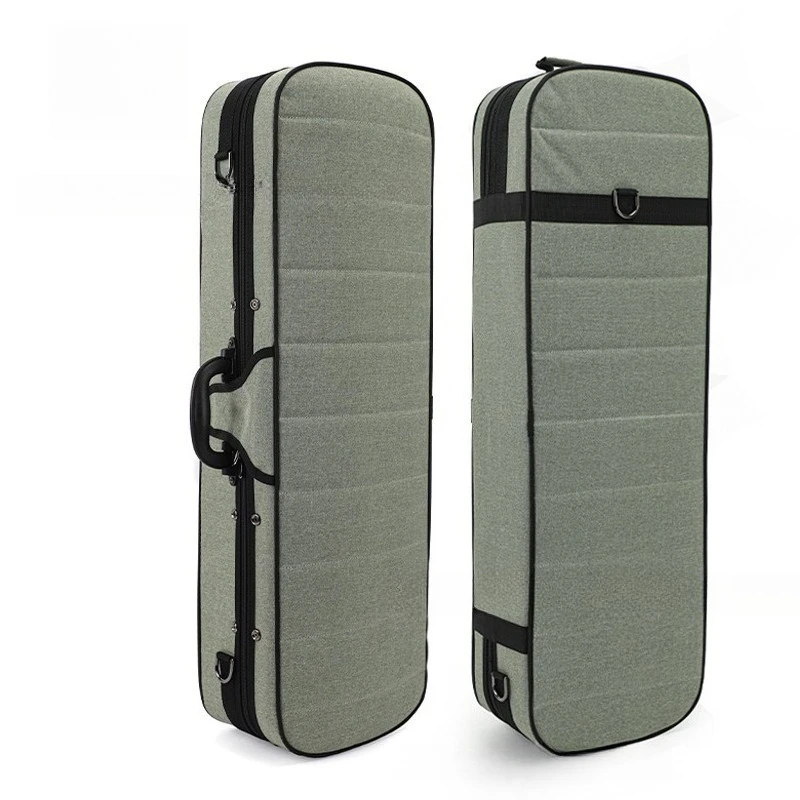 4/4 Foam Violin Case Thickened Drop-proof Shockproof Durable Portable Gray-green Violin Cases Handmade Stringed Instruments Box
