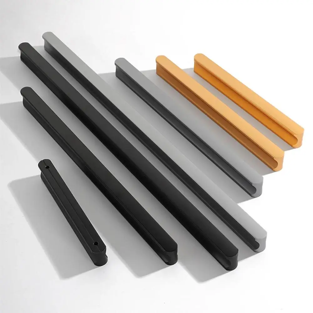 الذهب سهلة التركيب سبائك الألومنيوم الحديثة خزانة ديكور بسيط مقابض الأبواب الأثاث الأجهزة مقابض أدراج درج يسحب