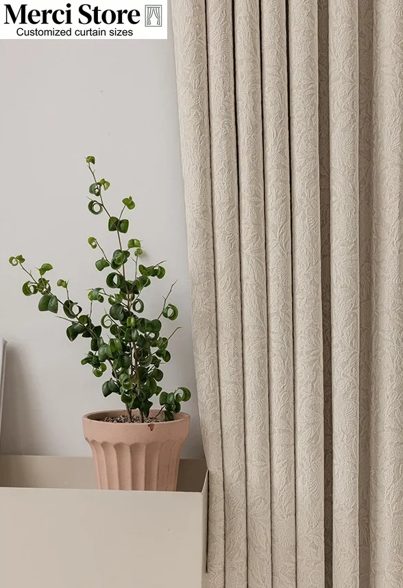 New Rose Mid‑Century Style High Quality Chenille Light Blocking Premium Texture Blackout Curtains for Living Dining Room Bedroom
