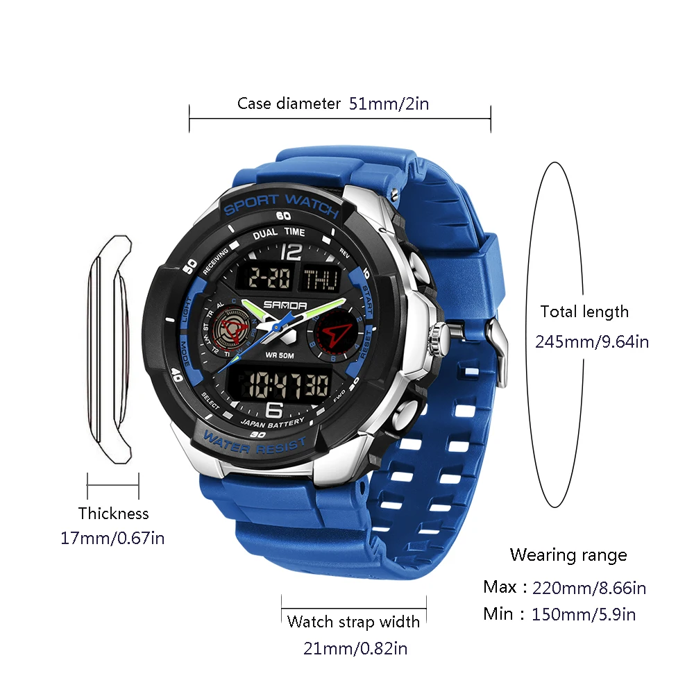 Fashion Brand Men Watches Waterproof ,Quartz Sports Watch For Man,Top Brand Luxury Mens Analog Dual display Military Wristwatch